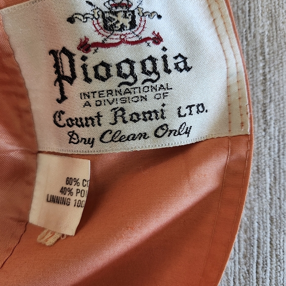 PIOGGIA Italian Vintage Button Down  Lite Orange Peach Belt Trench Coat Wom S 12 - Picture 8 of 10